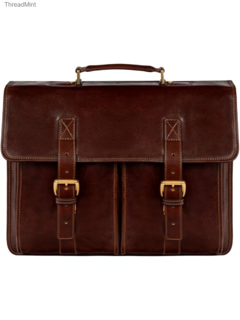 Handcrafted Italy Full Grain Leather Briefcase Laptop Bag Messenger